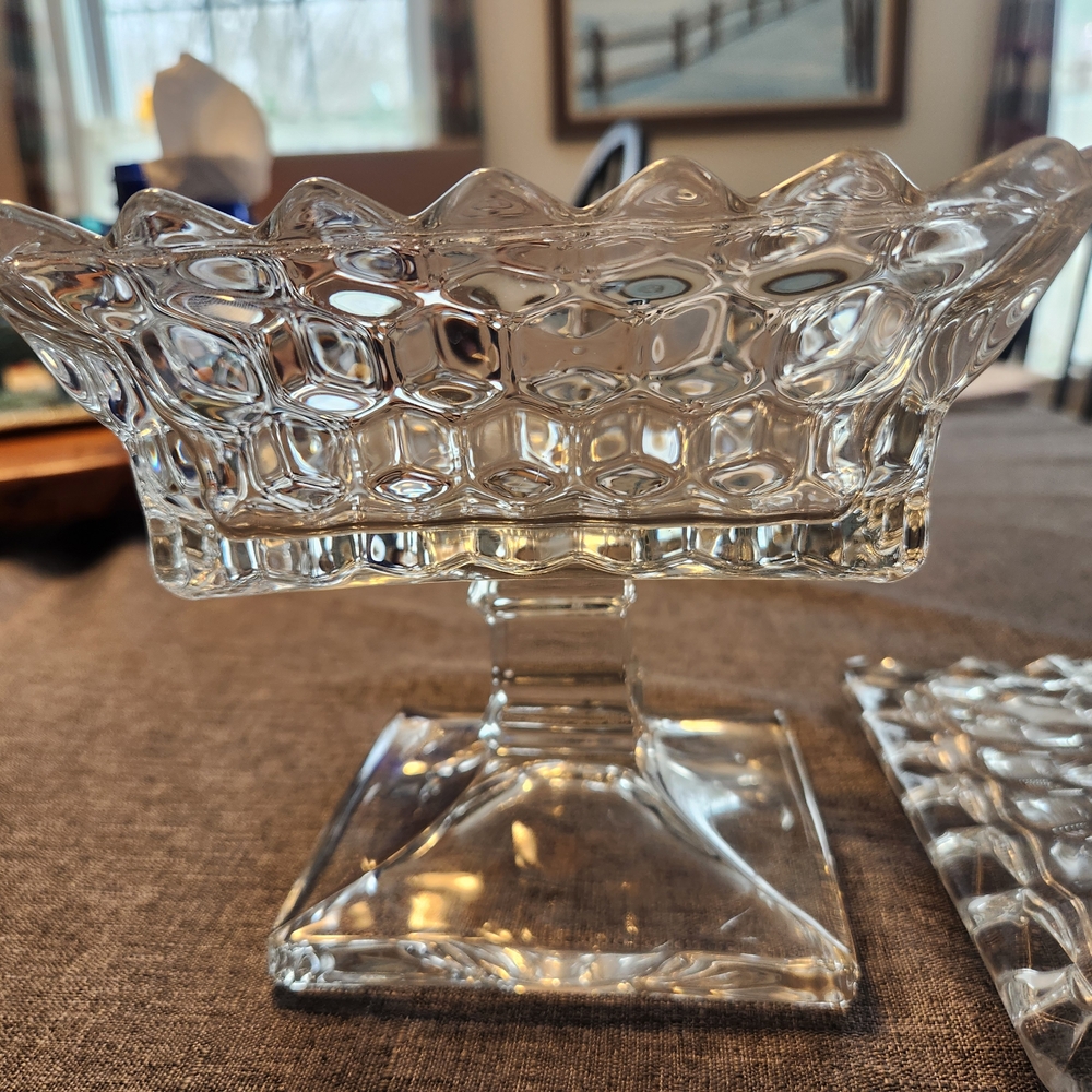 VTG Fostoria American Clear Wedding Bowl With Lid /Candy Dish/Compote HEAVY! - Picture 14 of 16